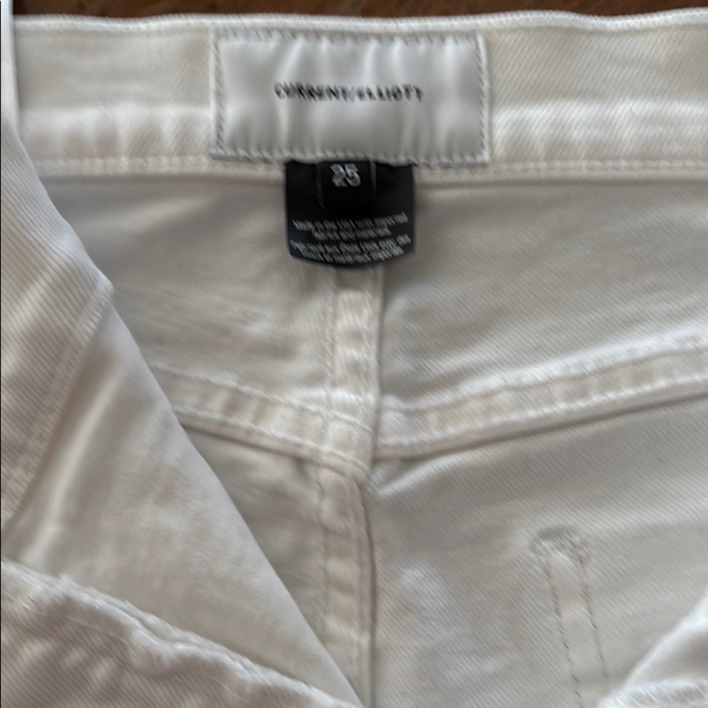 Current/Elliott Women's Cream Ankle Jeans